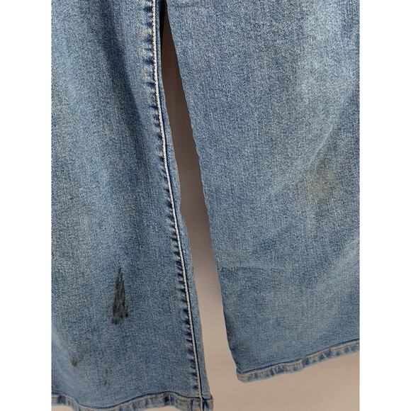 LEVI'S Women's Blue Denim Mile High Wide-Leg Button-Fly Cropped Jeans SZ 28 - Picture 9 of 12